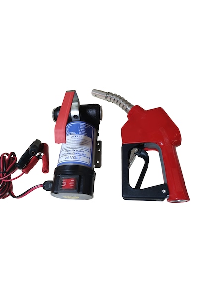 24 Volt Mazot Aktarma Pompası & Otomatik Akaryakıt Tabancası Seti