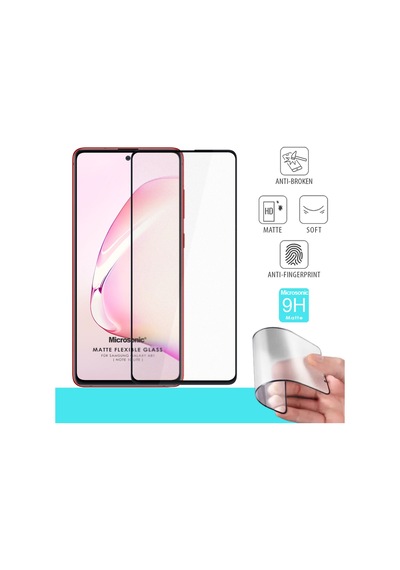 Microsonic Samsung Galaxy Uyumlu A81 Seramik Matte Flexible Ekran Koruyucu Siyah