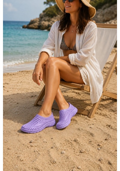 In Step Marina Kaymaz Eva Yumuşak Taban Kadın Mor Deniz Ayakkabısı
