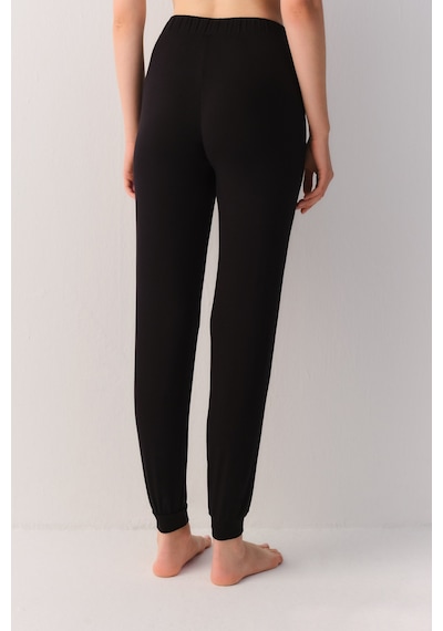 Suwen Modal Luxe Pantolon Sh27407624012 Siyah