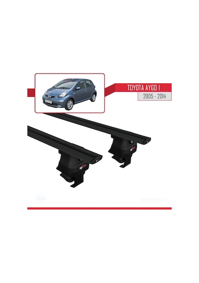 Toyota Aygo I 2005-2014 Arası İle Uyumlu Ace-4 Ara Atkı Tavan Barı Siyah