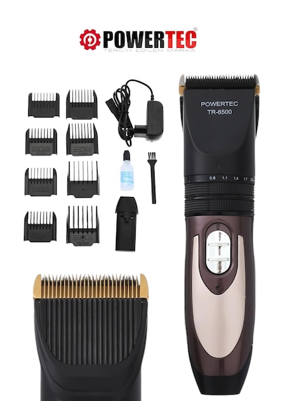 Powertec TR-6500 Saç Sakal Tıraş Makinesi Yedek Bataryalı Şarjlı