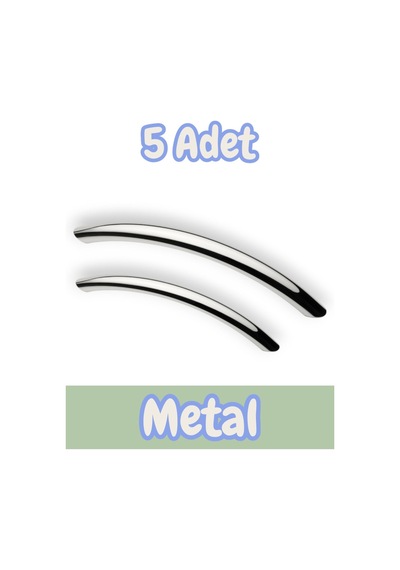 Eko Kumru Yay Alüminyum Metal Lüks Modern Mobilya Çekmece Mutfak Dolabı Kulpu Krom 224mm 5 Adet Krom