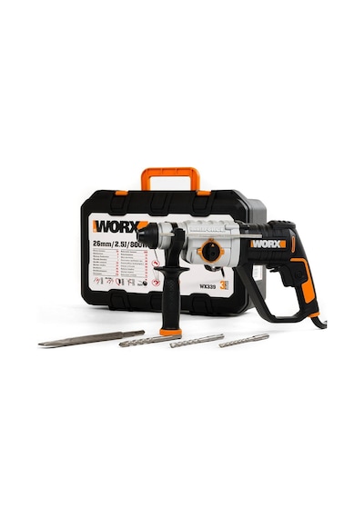 Worx WX339 800 W 2.5J Profesyonel SDS-Plus Kırıcı/Delici + 4 Adet Uç