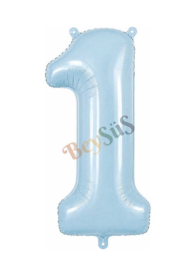 1 Rakam Folyo Balon Mavi Rengi 76 Cm