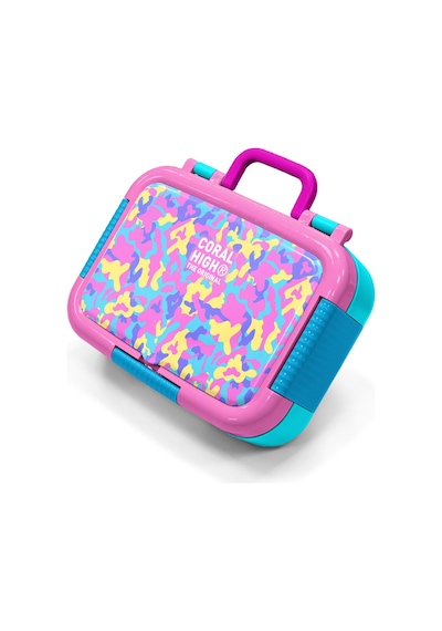 Coral High Kids Pembe Sarı Lavanta Kamuflaj Desenli Paslanmaz Çelik Beslenme Kabı 39101 Pembe