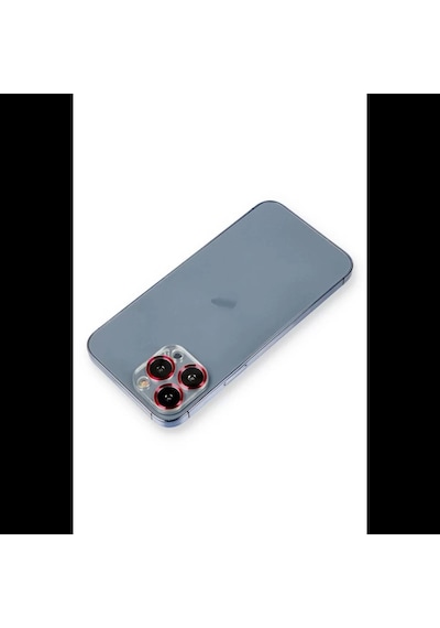 Apple İphone 12 Pro Metal Kamera Lens Koruma Cam - Kırmızı