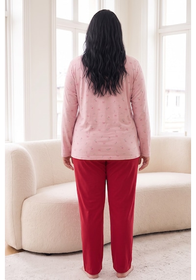 Siyah İnci Pamuklu Likralı Büyük Beden Battal Boy Örme Pijama Takım26240889 Çok Renkli Siyah İnci Pamuklu Likralı Büyük Beden Battal Boy Örme Pijama Takım26240889 Çok Renkli