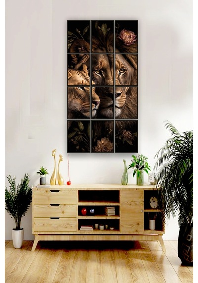 12 Parça Dişi Erkek Aslan Çerçeve Görünümlü Mdf Tablo Duvar Süsü Hediyelik Eşya 45cm X 85cm Renkli - 602526121 Renkli 12 Parça Dişi Erkek Aslan Çerçeve Görünümlü Mdf Tablo Duvar Süsü Hediyelik Eşya 45cm X 85cm Renkli - 602526121 Renkli