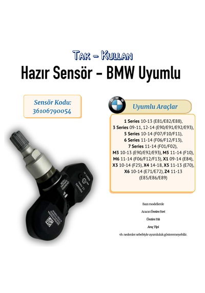 Bmw Uyumlu Qqr Hazır Sensörlu Subap 36106790054 Tak-kullan