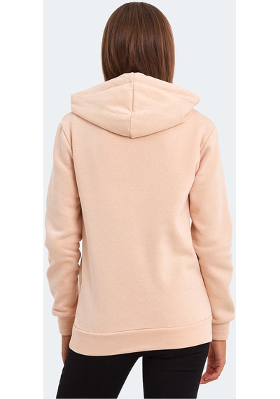 Slazenger KESHIAN IN Kadın Kapüşonlu Cepli Bej Sweatshirt