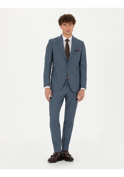 Pierre Cardin %100 Yün Koyu Mavi Ekstra Slim Fit Takım Elbise 50273544-vr032