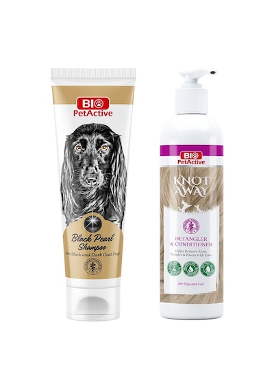 Bio Petactive Black Pearl Shampoo Siyah Tüylü Köpek Şampuanı 250 Ml + Knot Away Kıtık Açıcı Krem 2 Li Set