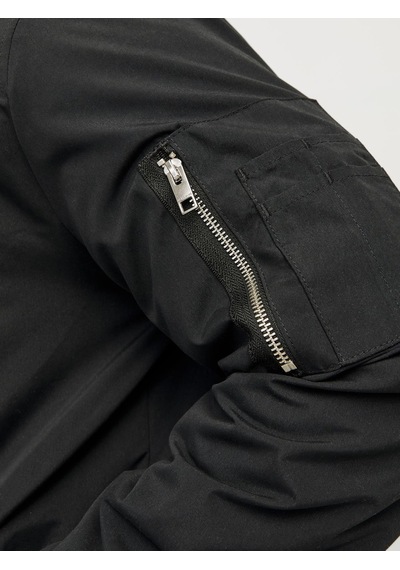 Jack & Jones Büyük Beden Beyzbol Yaka Bomber Ceket- Rush - 12173990 Siyah
