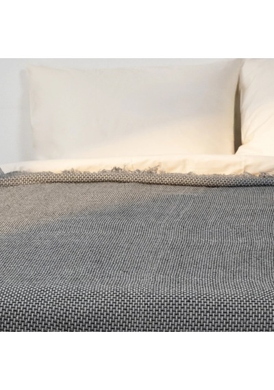 Curly Çift Kişilik Battaniye Siyah Gri 200x220 Cm Diğer