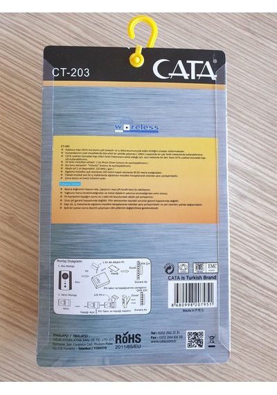 Cata Ct-203 Kablosuz Kapı Zili Mavi
