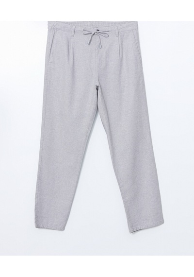 Lcw Vision Gri Slim Fit Keten Karışımlı Erkek Pantolon