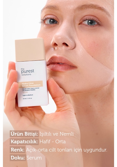The Purest Solutions Nemlendirici & Canlandırıcı Serum Fondöten SPF 50+, 30 ml – Açık / Orta Ton