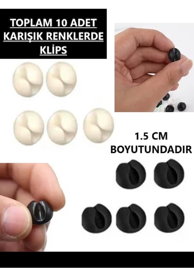 Kablo Sabitleyici Klips Organizer Kablo Düzenleyici Sabitleme Klipsi Dağınıklık Toparlayıcı Kablo Düzenleme