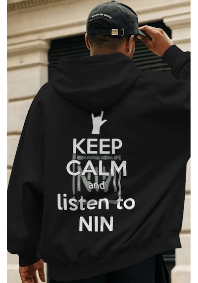 Sevbano Nin Rock Metal Müzik Grubu Sırt Baskılı Unisex Oversize Premium H Siyah