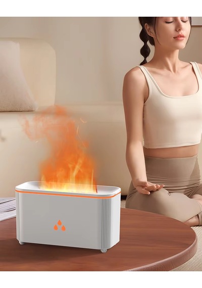 Alev Efektli Hava Nemlendirici Ve Aroma Difüzör Sessiz Çalışma, Led Işıklı Buhar Makinesi - X02-1