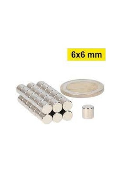 Neodyum Mıknatıs 6x6 Mm 10 Adet