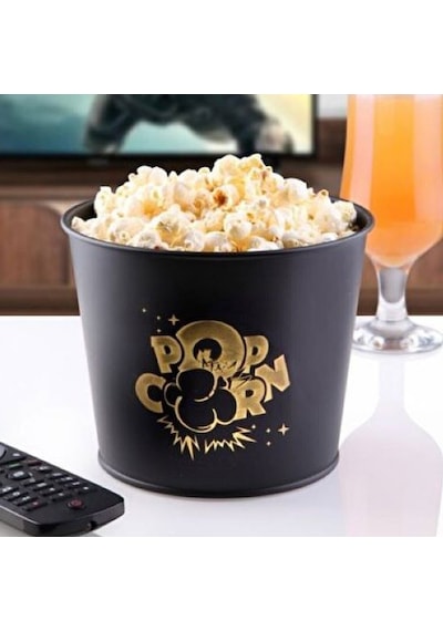 Evstylee Metal Popcorn Kovası - Siyah Çok Renkli