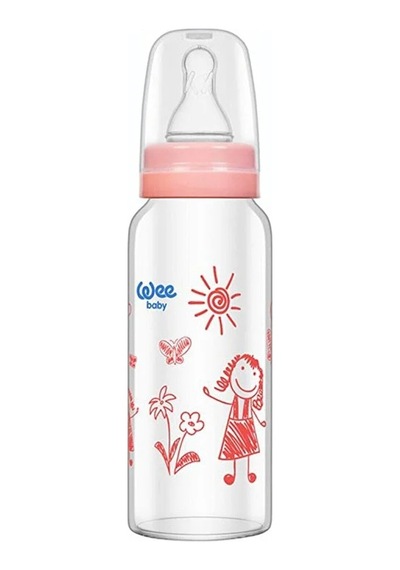 Pembe Isıya Dayanıklı Cam Biberon 180 Ml 771