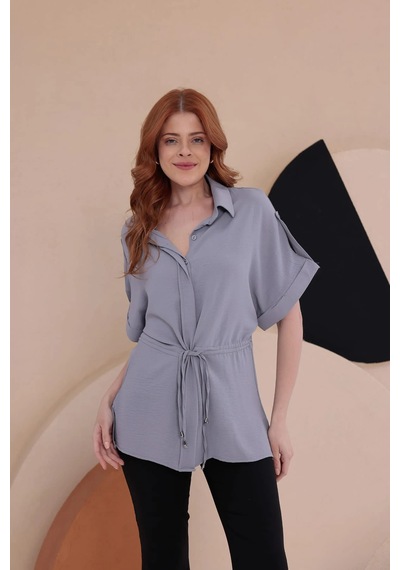 Bbbutikbasic Yarasa Apoletli Spz Model Gömlek Hkn34 gri