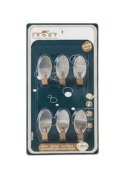Oval 6'li Metal Yapışkanlı Askı Çok Renkli