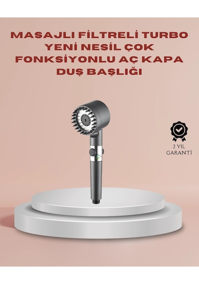 Filtreli Masaj Özellikli Duş Başlığı Aç Kapa Tuşlu Diğer