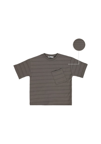 Civil Boys Basic Önü Cepli 2-5 Yaş Tişört - Kahverengi Koyu Kahve