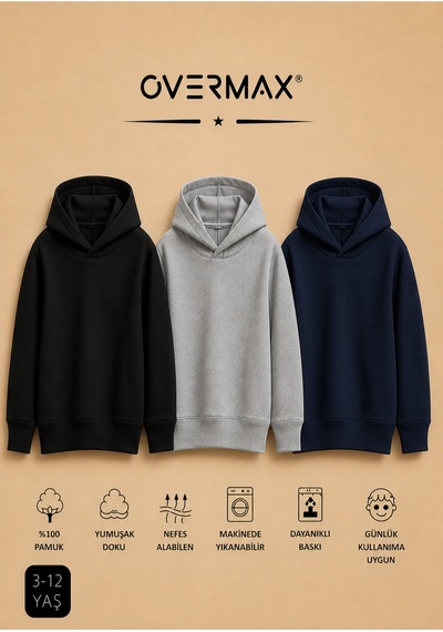 Overmax Çocuk 3'lü Sweatshirt Takımı 3-12 Yaş Siyah-gri-lacivert - 917542430 Siyah-gri-lacivert Overmax Çocuk 3'lü Sweatshirt Takımı 3-12 Yaş Siyah-gri-lacivert - 917542430 Siyah-gri-lacivert