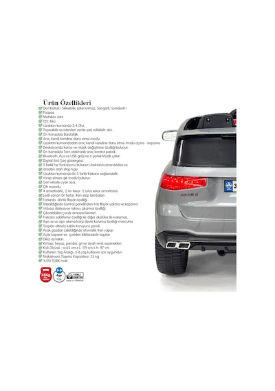Bold Gt Gri Uzaktan Kumandalı 4x2 12 Volt Akülü Araba - Rc Bmw Akülü Araba Bmw Akülü Araç Çok Renkli