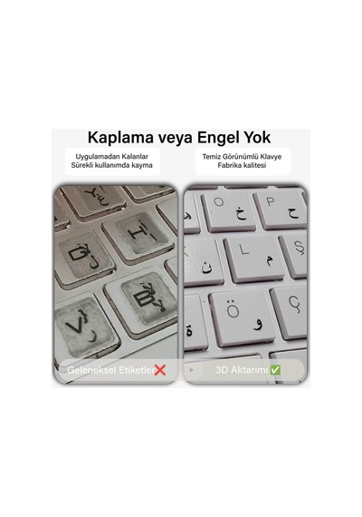 Siyah 3d Transfer Arapça Klavye Etiketi Harf Bırakmalı Uygulama Temiz Klavye Etiketi Şeffaf Arka