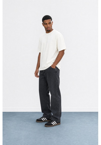 Respire Erkek Washed Baggy Pantolon Siyah