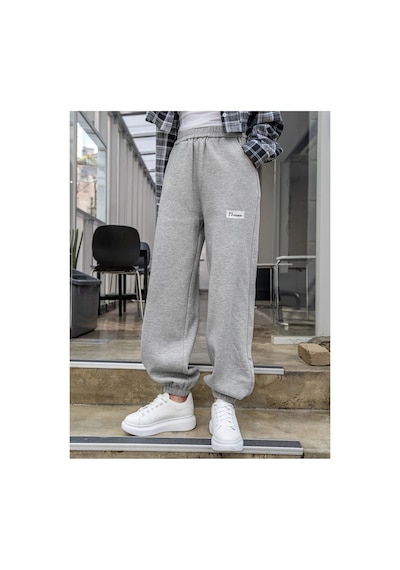 Tarzsokak Dazy Slant Pocket Patch Detail Thermal Lined 4 Mevsim Eşofman Gri