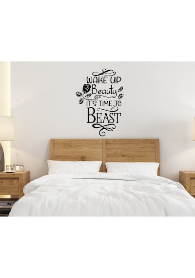 Bk Home Wake Up Beauty Tasarımlı Duvar Sticker-1