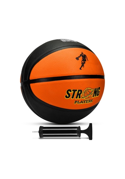 Telvesse Strong Basketbol Topu Pompalı Full Kauçuk Dayanıklı Deep Channel Kabartma No:7 B12 Turuncu