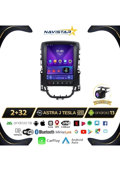 Opel Astra J Tesla 2009-2020 Model 2+32gb Android Carplay