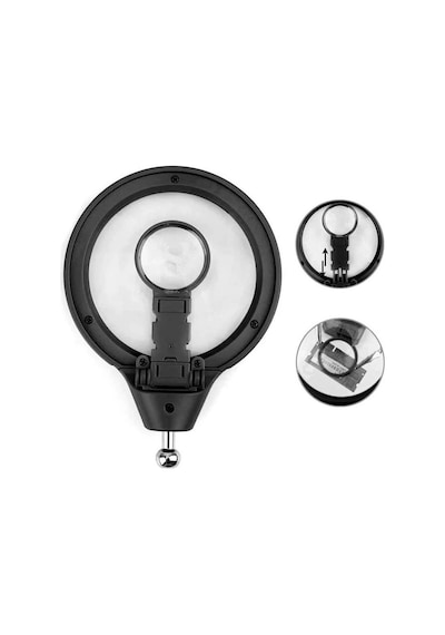 Değiştirilebilir Mercekli Led Işıklı Büyüteçli Lehim Tamir Havya Standı - Mg16129-c