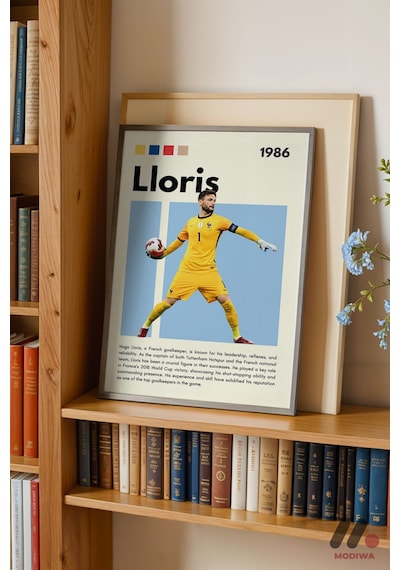 Lloris Futbol Posteri, Siyah Çerçeveli Duvar Tablosu - Spor Severlere Hediye