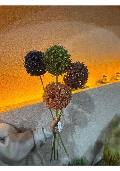 Ekodoğa Yapay Allium Çiçek, 4 Adet, 70 Cm, Çok Renkli