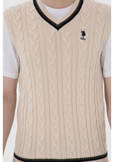 U.s. Polo Assn. Erkek Krem Süveter 50295889-vr071 Krem