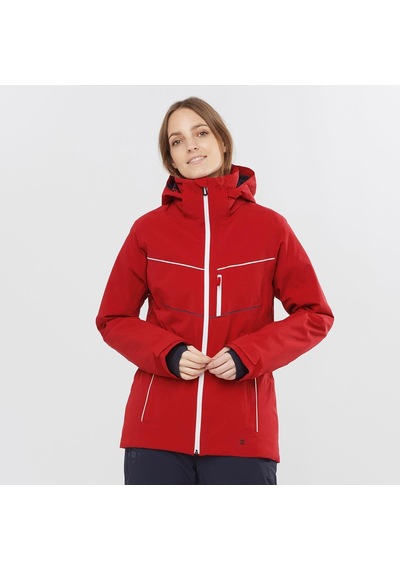 Salomon The Brilliant Kadın Kayak Kar Montu-LC1630600 Red Chili-White