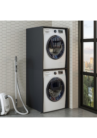 Roomart Banyo Çamaşır ve Kurutma Makinesi Dolabı Antrasit