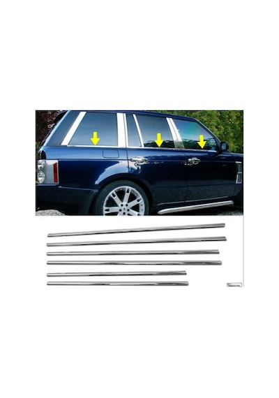 Range Rover Vogue 2002-2012 L322 Cam Çıtası Paslanmaz Çelik Krom