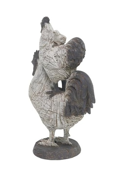 Çiftlik Evi Polystone Horoz Heykel, 8" X 5" X 12", Beyaz Diğer