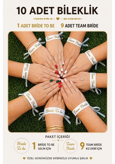 Bride To Be Team Bride Beyaz Gold Altın Sarısı Nedime Bilekliği Bekarlığa Veda Partisi