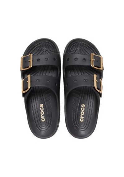 Crocs Saturday Metallic Buckle Kadın Terlik 213316-001 Black Beyaz